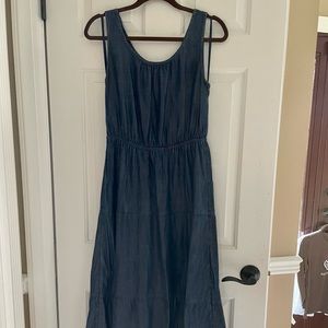 Talbots lightweight denim tiered dress